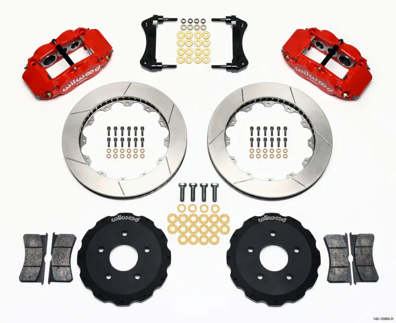 Wilwood Narrow Superlite 6R Front Hat Kit 13.06In Red Backdraft Cobra (Bmw E36 Based) 1