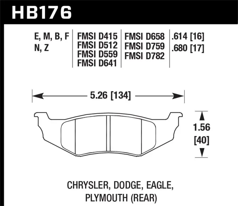 Hawk Srt4 Hps Street Rear Brake Pads 1