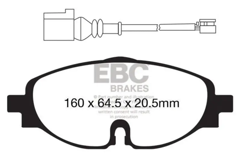 Ebc 14+ Audi A3 1.8 Turbo Greenstuff Front Brake Pads 1