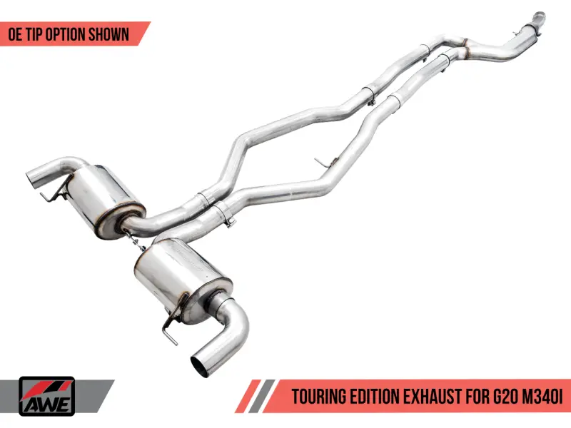 Awe Tuning 2019+ Bmw M340i (G20) Non-Resonated Touring Edition Exhaust (Use Oe Tips) 1