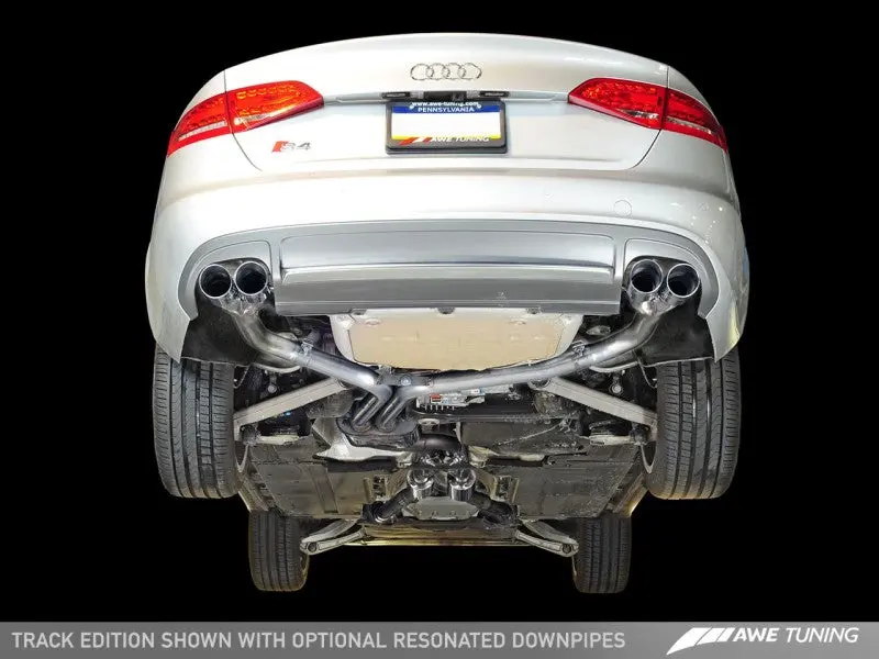 Awe Tuning Audi B8 / B8.5 S4 3.0T Track Edition Exhaust - Chrome Silver Tips (90Mm) 1