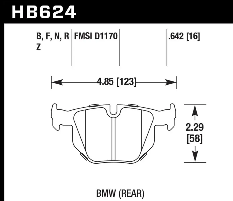 Hawk 06 Bmw 330I/330Xi / 07-09 335I / 07-08 335Xi / 09 335D / 08-09 328I Hp+ Street Rear Brake Pads 1