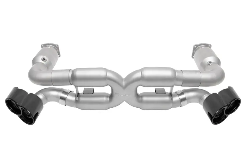 Soul 00-05 Porsche 996 Turbo Sport X-Pipe Exhaust (Iw/ 200 Cell Cats) - X-50 Style Blk Chrome Tips 1