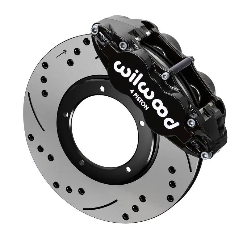 Wilwood 69-83 Porsche 911 Front Superlite Brake Kit 3.5In Mt Drilled & Slotted - Black 1