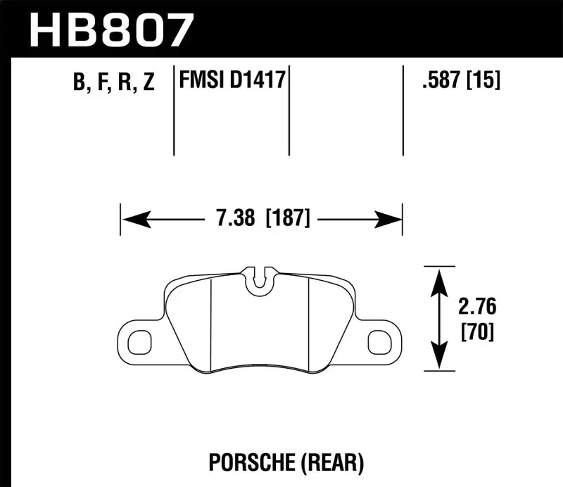 Hawk 2014 Porsche 911 Hps 5.0 Rear Brake Pads 1