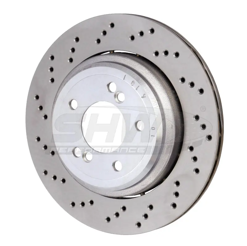 Shw 06-08 Bmw Z4 3.2L Left Rear Cross-Drilled Lightweight Brake Rotor (34212282303) 1