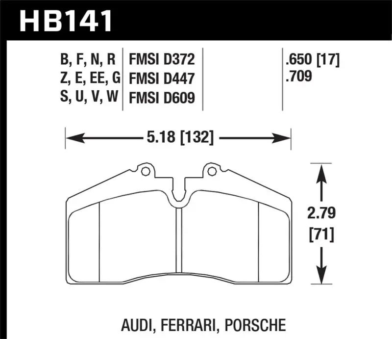 Hawk 94-96 Ferrari 456Gt Rear / 91-94 Porsche 911 Rear / 94-98 Porsche 911 Front / 86-91 Porsche 928 1