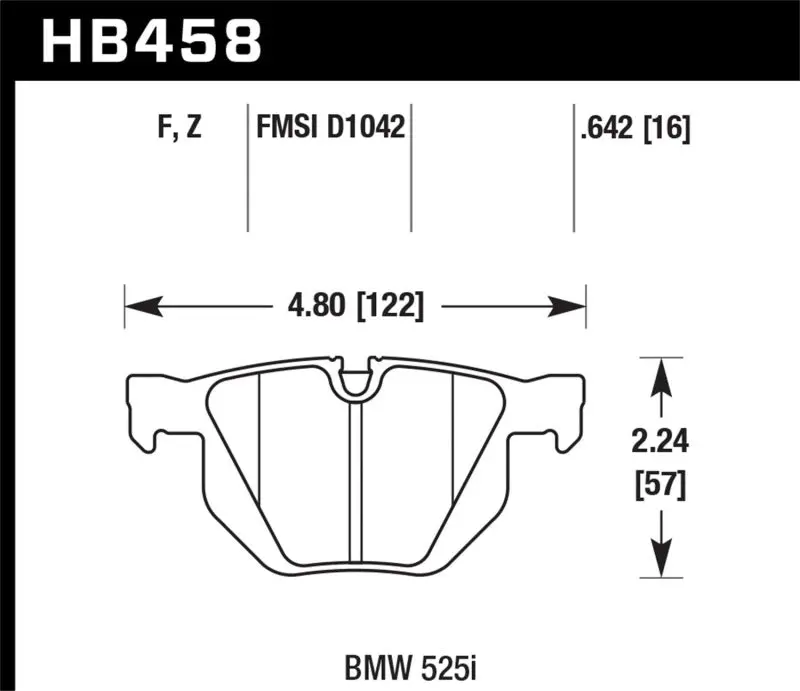 Hawk 15-16 Bmw X5 Xdrive35d/Xdrive35i / 15-16 Bmw X6 Xdrive35i/Sdrive35i Hps 5.0 Rear Brake Pads 1