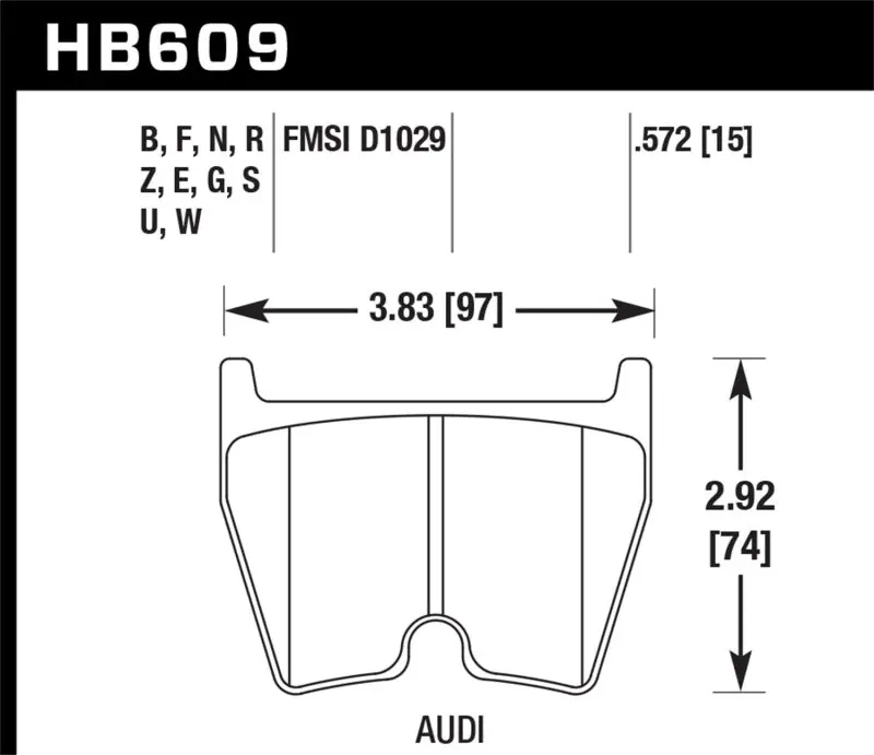 Hawk 08-15 Audi R8 Dtc-70 Race Front Brake Pads 1