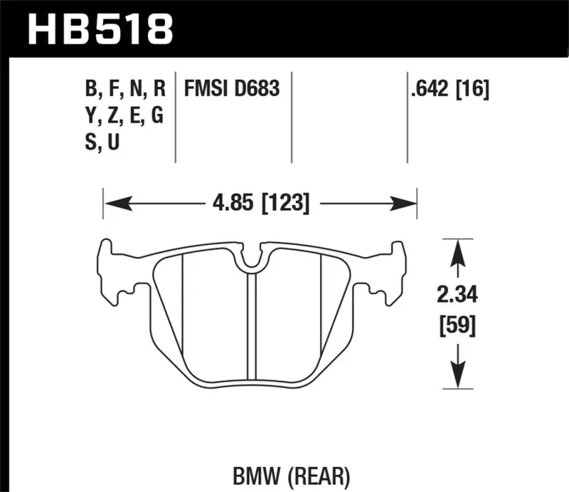 Hawk Bmw Rear Dtc-70 Race Brake Pads 1