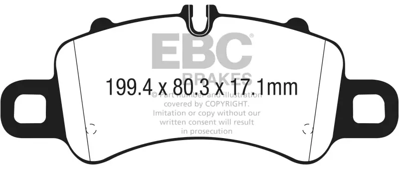 Ebc 2016+ Porsche 911 (991/2 W/Cast Iron Rotors) 3.0Tt Carrera Bluestuff Front Brake Pads 1