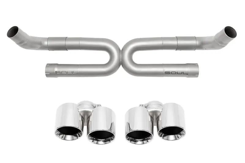 Soul 17-19 Porsche 991.2 Carrera (Non-Pse) Perf. Exhaust W/O Drone Tubes - S Mod. - Pol. Chrome Tips 1