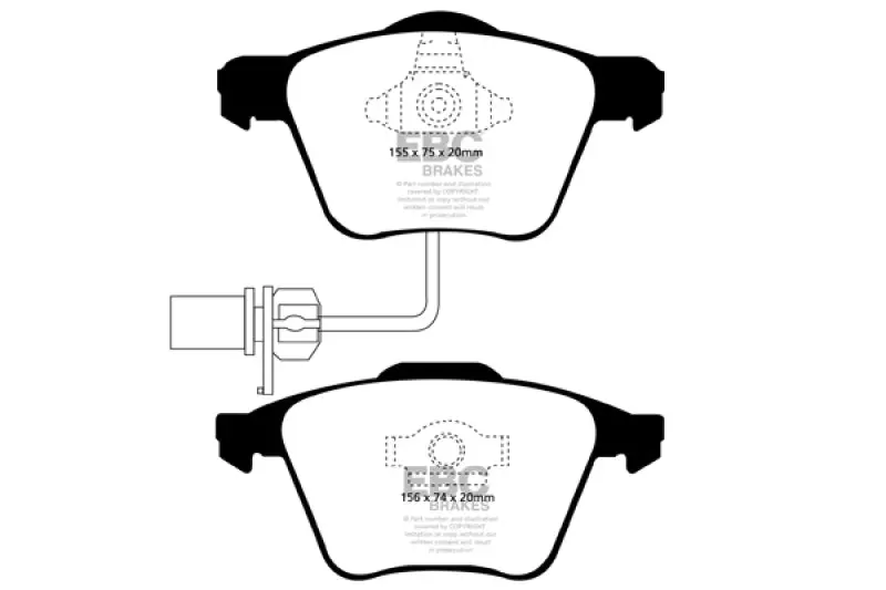 Ebc 05-08 Audi A4 2.0 Turbo Greenstuff Front Brake Pads 1