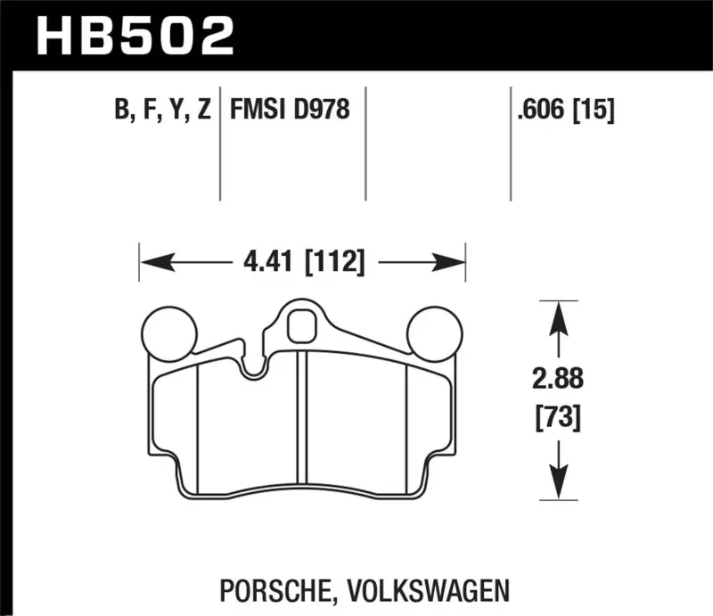 Hawk Porsche / Volkswagen Hps Street Rear Brake Pads 2
