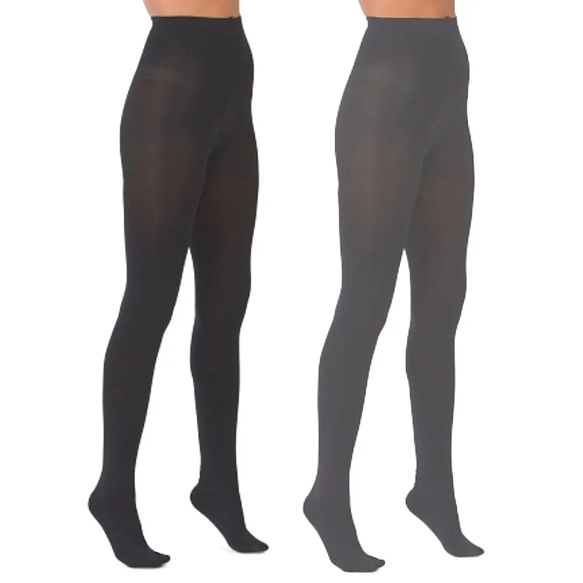 Adrienne Vittadini Women's 2-Pack Basic Microfiber Footed Tights 1