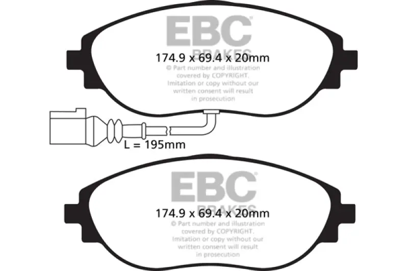 Ebc 14-20 Audi S3 2.0 Turbo Yellowstuff Front Brake Pads 1