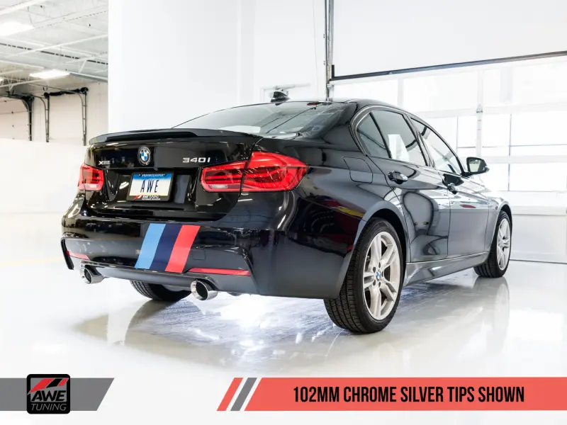 Awe Tuning Bmw F3x 340I Touring Edition Axle-Back Exhaust - Chrome Silver Tips (102Mm) 1