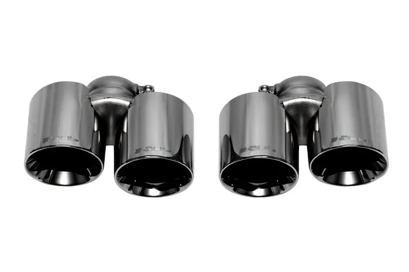 Soul 09-11 Porsche 997.2 Carrera Bolt On Exhaust Tips - Black Chrome 1