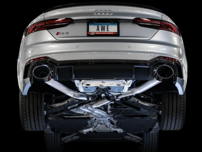 Awe Tuning Audi B9 Rs5 Sportback Track Edition Exhaust- Non Resonated - Diamond Black Rs-Style Tips 1