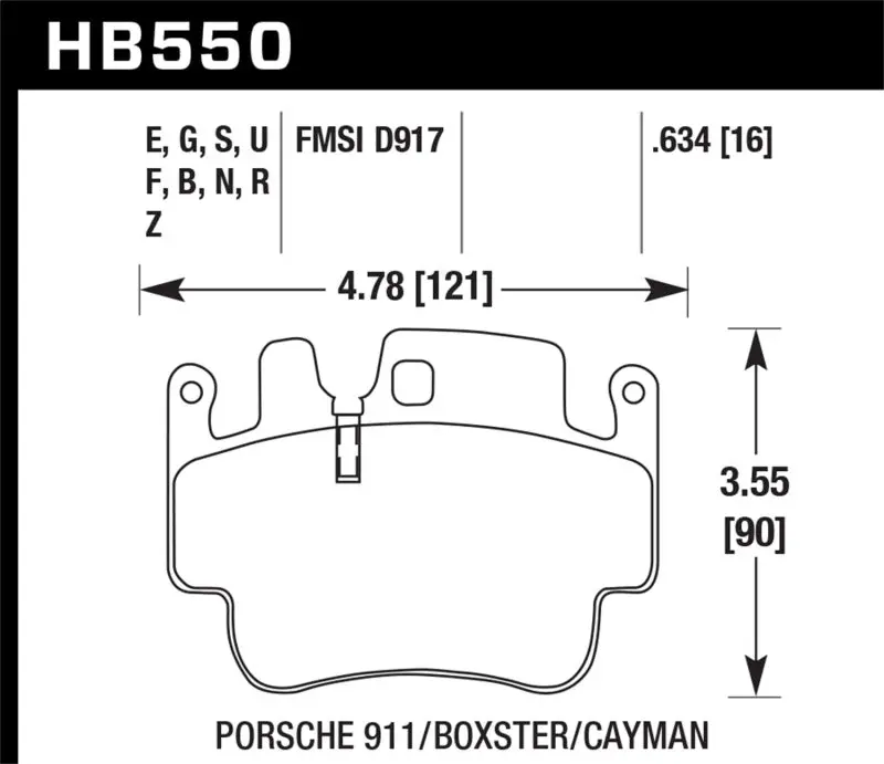Hawk 98-05 Porsche 911 Front & Rear / 00-07 Boxster / 06 Cayman Front Dtc-60 Race Brake Pads 1