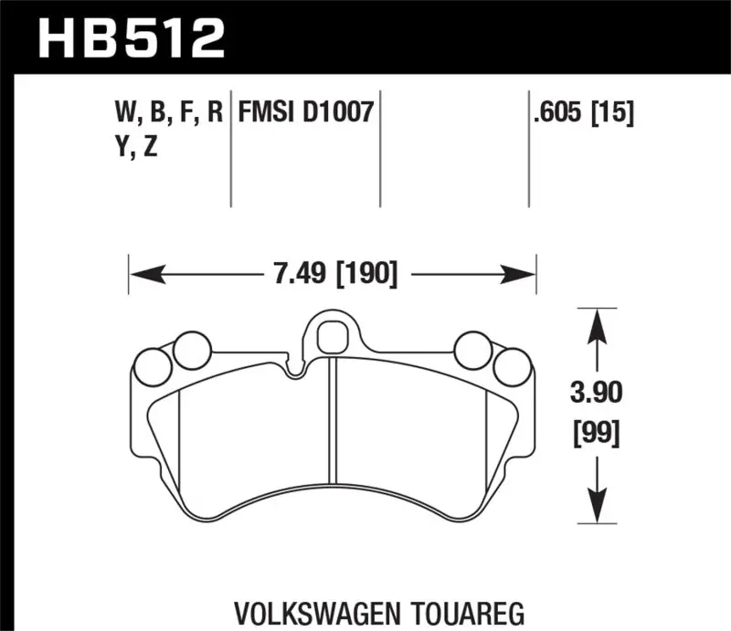 Hawk 08 Porsche Cayenne Gts/Turbo / 03-09 Cayenne / 04-05 Vw Touareg Dtc-30 Race Front Brake Pads 1