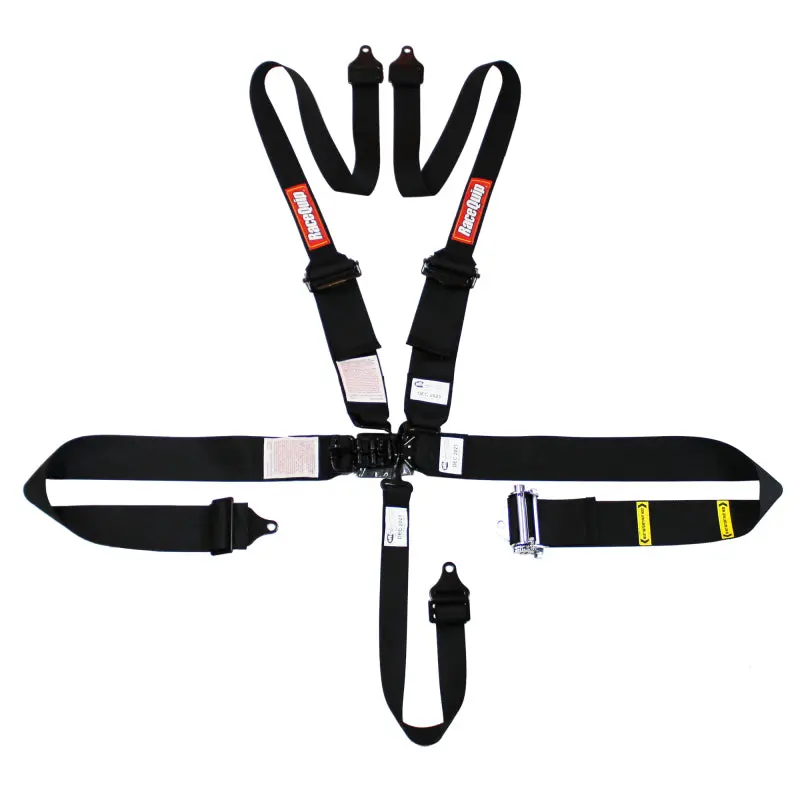 Racequip L & L 5Pt Ratchet Hnr Harness Black 1