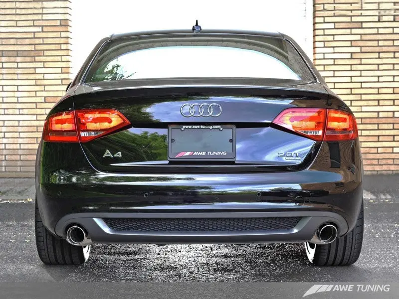 Awe Tuning Audi B8 A4 Touring Edition Exhaust - Dual Outlet Polished Silver Tips 1