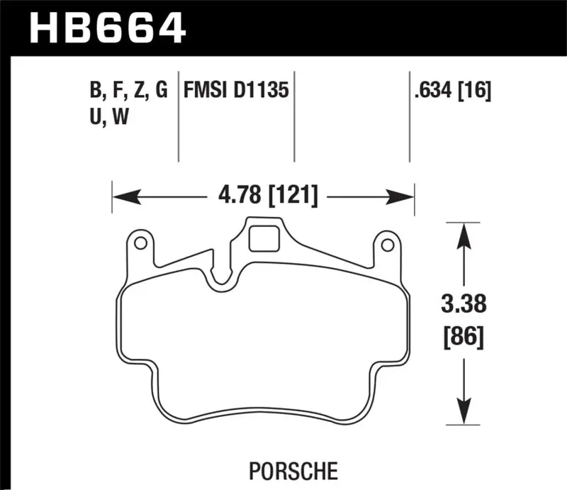 Hawk 06-14 Porsche Cayman Rear Hps 5.0 Brake Pads 1