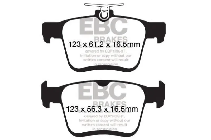 Ebc 14+ Audi A3 1.8 Turbo (W/Electronic Parking Brake) Greenstuff Rear Brake Pads 1