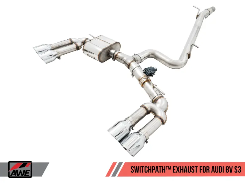 Awe Tuning Audi 8V S3 Switchpath Exhaust W/Chrome Silver Tips 102Mm 1