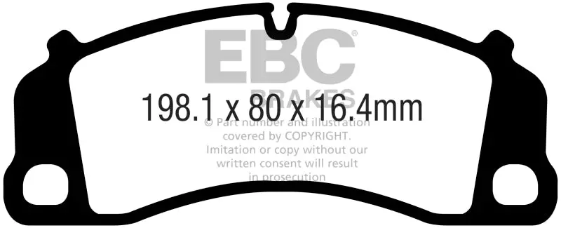 Ebc 2016+ Porsche 911 (991/992) Carrera S 3.0Tt (Cast Iron Rotor Only) Redstuff Front Brake Pads 1