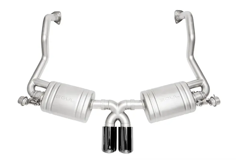 Soul 09-12 Porsche 987.2 Cayman / Boxster Valved Exhaust - Black Chrome Double Wall Tips 1