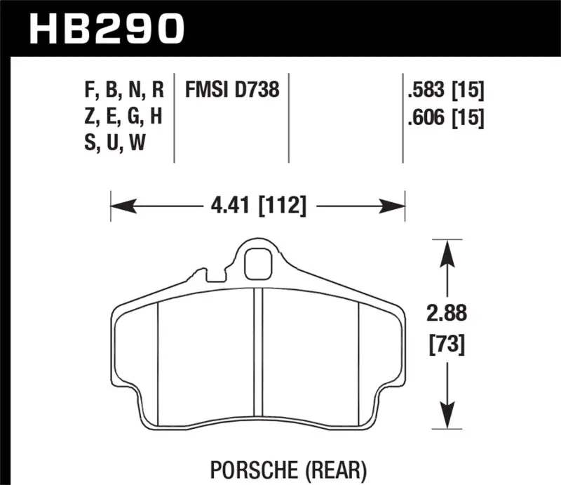 Hawk 98 Porsche 911 Targa / 99-08 911 Carrera 4 / 00-06 Boxster S Blue 9012 Rear Brake Pads 1