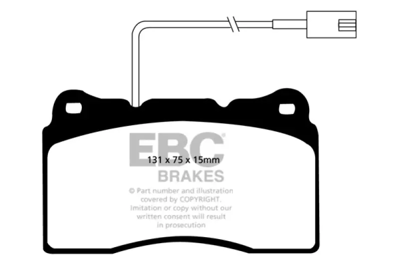 Ebc 2014-2016 Maserati Ghibli 3.0L Twin Turbo (330) Yellowstuff Front Brake Pads 1