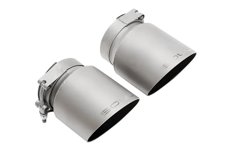 Soul 17-19 Porsche 991.2 Carrera (W/ Pse) Bolt On Exhaust Tips - 4In Slash Cut Sig Satin Tips 1