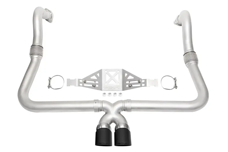 Soul 17+ Porsche 718 Cayman / Boxster Performance Exhaust - Manual - Slash Cut Satin Black Tips 1