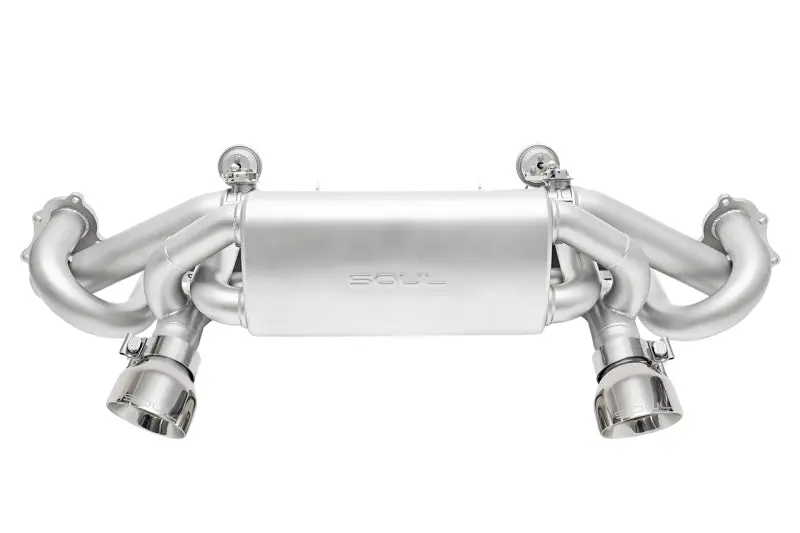 Soul 2020+ Porsche 718 Gt4 / Spyder / Gts 4.0L Valved Exhaust - Polished Slash Cut Tips - No Vc 1