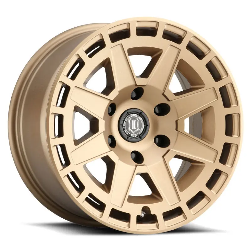 Icon Compass 17X8.5 5X5 -6Mm Offset 4.5In Bs Satin Brass Wheel 1