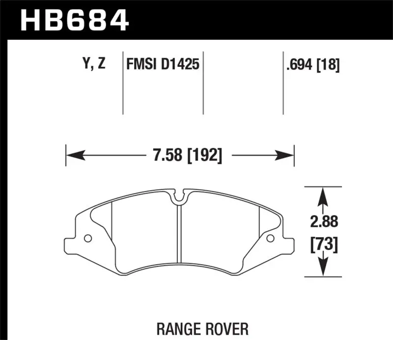 Hawk 10-13 Range Rover/Range Rover Sport Supercharged Lts Front Brake Pads 1