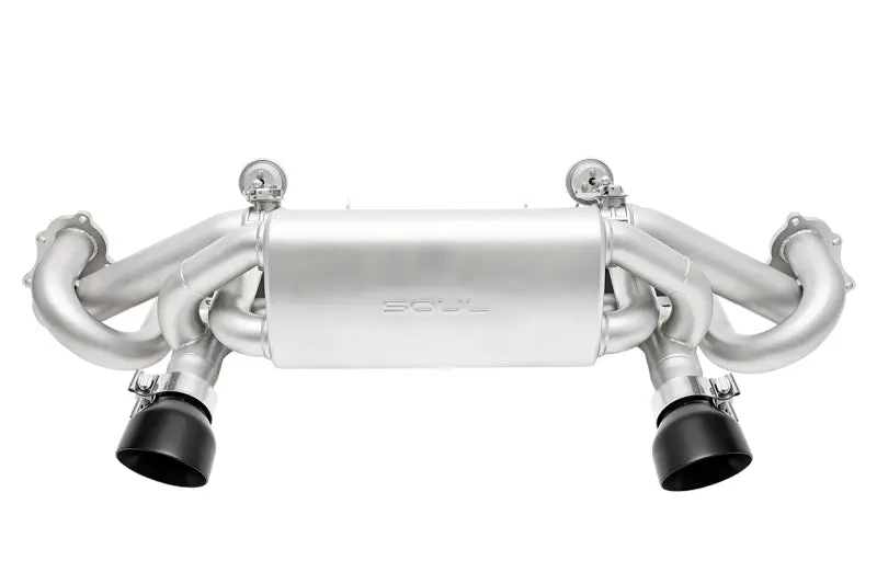 Soul 2020+ Porsche 718 Gt4 / Spyder / Gts 4.0L Valved Exhaust - Ceramic Black Slash Tips - No Vc 1