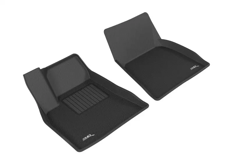 3D Maxpider 2012-2014 Tesla Model S Kagu 1St Row Floormat - Black 1