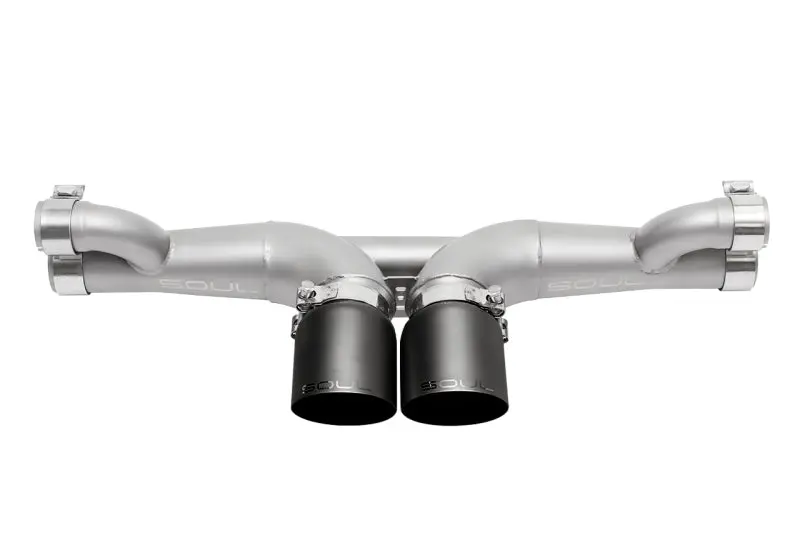 Soul 14-19 Porsche 991 Gt3 Center Muffler Bypass Exhaust - 4In Slash Cut Satin Black Tips 1