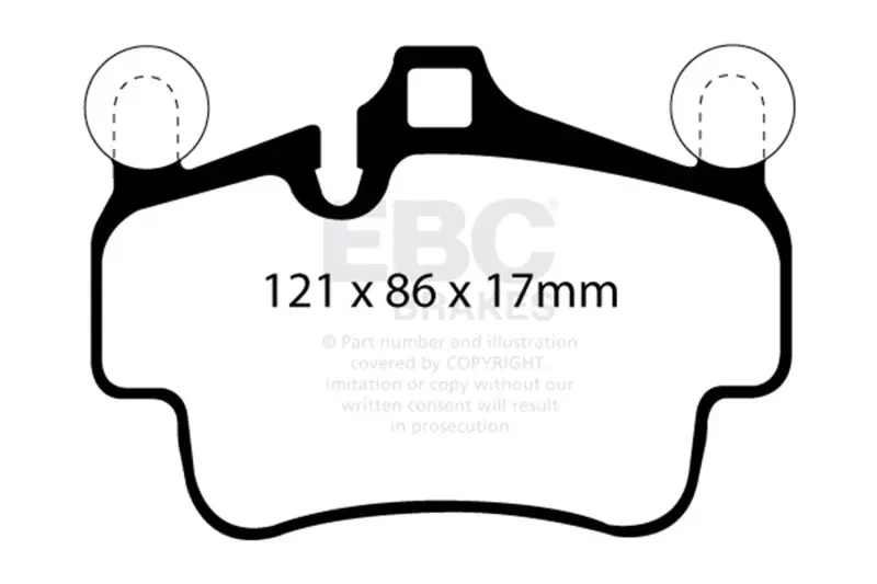 Ebc 07-08 Porsche 911 (997) (Cast Iron Rotor Only) 3.6 Carrera 2 Yellowstuff Front Brake Pads 1