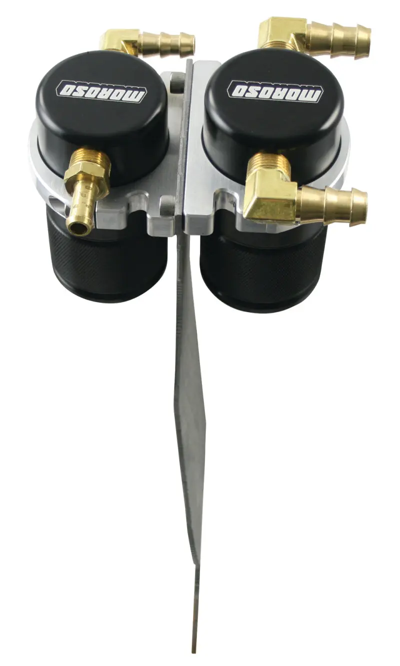 Moroso 05-11 Lotus Elise/Exige Air/Oil Separator Catch Can - Small Body - Billet Aluminum - Black 1