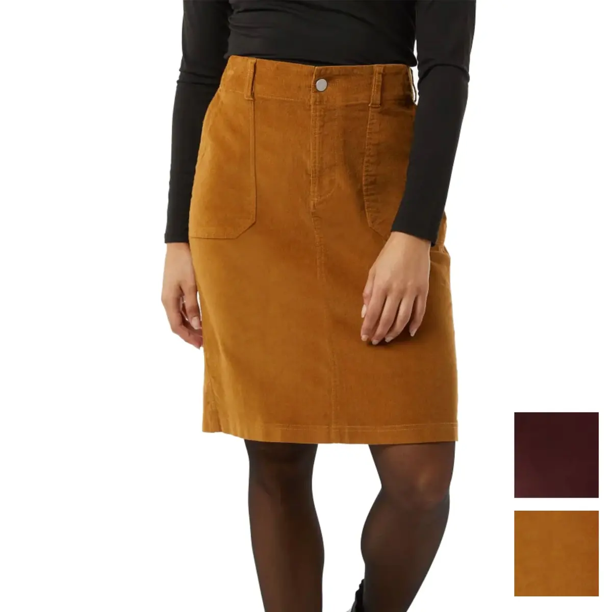 32 Degrees Women's Plus Front Zip Cotton Corduroy Mini Skirt 1