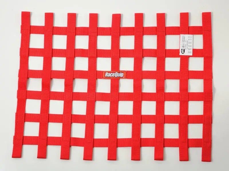 Racequip Red 18In H X 24W Sfi Ribbon Window Net 1