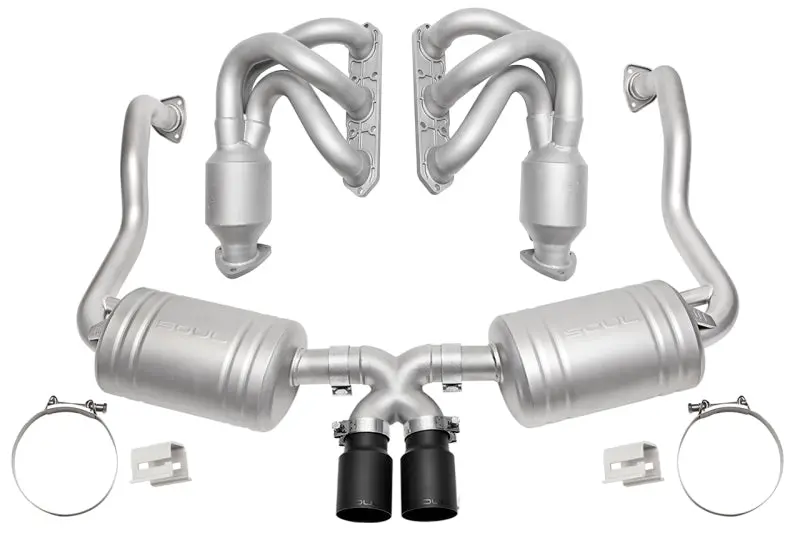 Soul 00-04 Porsche 986 Boxster Street Exhaust Package - Straight Cut Satin Black Tips 1