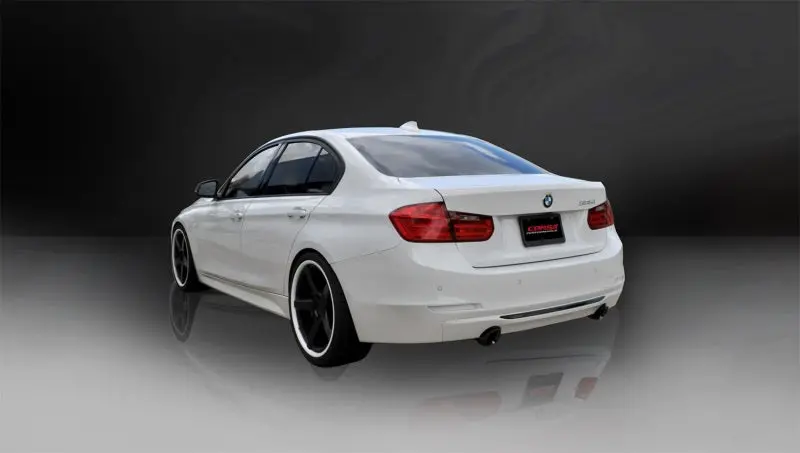 Corsa 2012-2017 Bmw 335I Sedan Rwd F30 3In Black Touring Dual Rear Single 3.5In Tip Cat-Back Exhaust 2