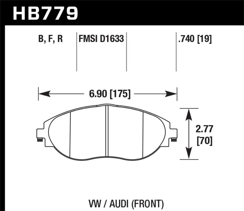 Hawk 2016 Audi S3 Dtc-60 Front Brake Pads 1
