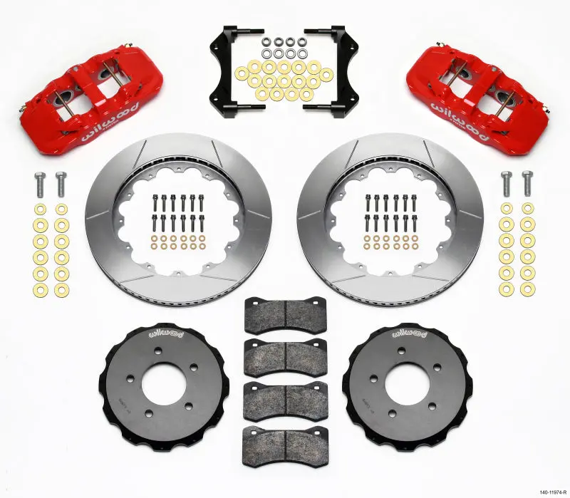 Wilwood Aero6 Front Hat Kit 14.00 Red 99-06 Bmw E46 1